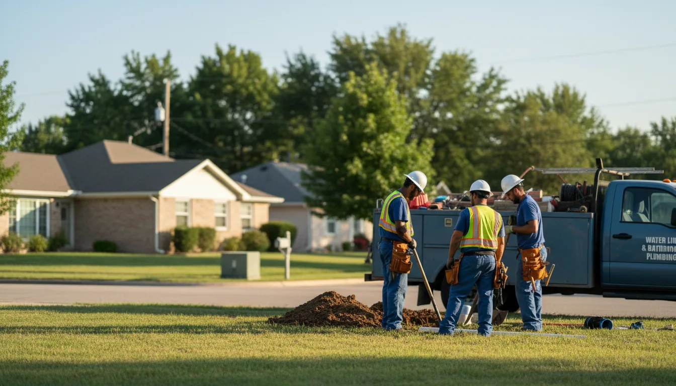 Residential water line and bathroom plumbing service in Bannock, OH